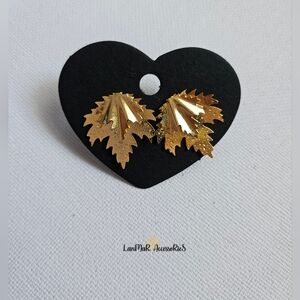 Leaf Gold-plated Bronze Earrings by LanMar